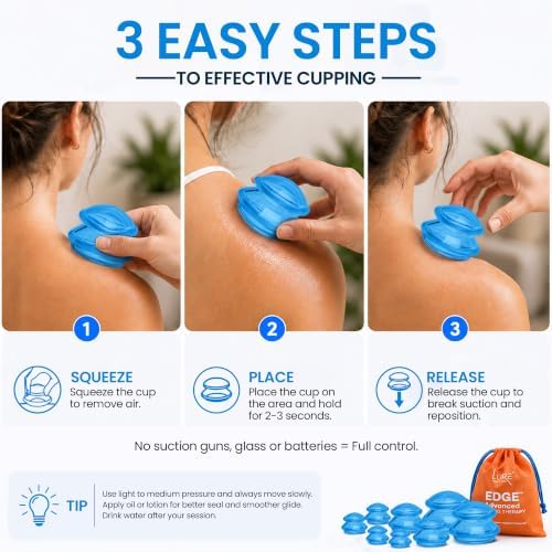 Silicone Cupping Set, Cupping Kit for Massage Therapy and Cellulite, 8 Cups - Image 4