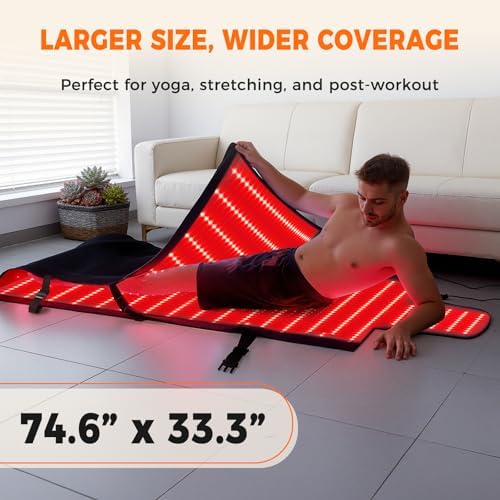 LITDUCK Body Red Light Mat, Eligible Red Light Blanket, 2in1 LEDs(660nm& 850nm), Premium Leather, Adjustable Timer & Intensity - Image 2