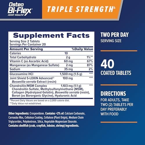 Osteo Bi-Flex Triple Strength Glucosamine Chondroitin Supplement, 40 Ct - Image 2