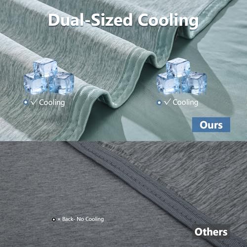 CHOSHOME Cooling Blanket for Hot Sleepers - Summer Blanket Thin Soft Lightweight Breathable Double Side Enhanced Cooling for Hot Flashes, Night Sweats, Bed, Couch (Green, 96 x 120 inches) - Image 2