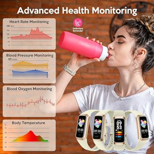 Fitness Tracker,2025 Smart Watch with Blood Pressure Heart Rate & Sleep Monitor IP67 Waterproof Step Calorie Counter Pedometer Fitness Activity Watch for Men Women Android iOS Phone (Vanilla White) - Image 3