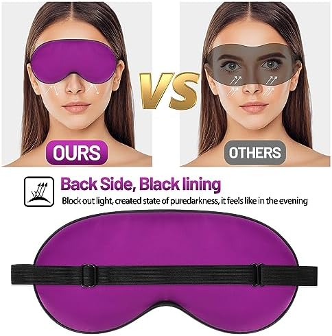 Silk Sleep Mask, Blackout Eye Mask for Sleeping with Adjustable Strap - Image 4