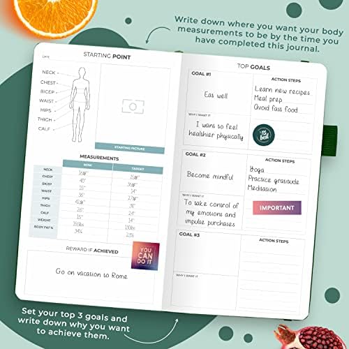 Clever Fox Wellness Planner & Food Journal Small Forest Green - Image 3
