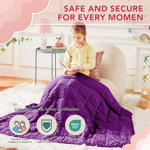 CuteKing Weighted Blanket - 36"x48" 5lbs Minky Dots Heavy Blanket with Glass Beads Soft Breathable for All-Season Summer Fall Winter Thick Comfort for Rest - Image 2