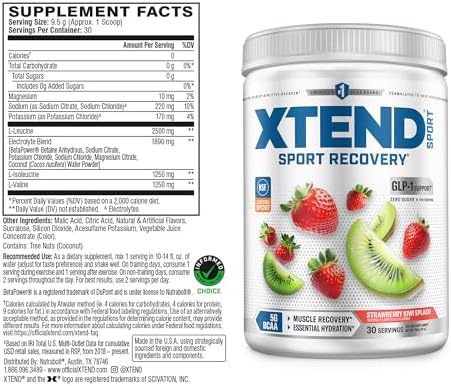 Xtend Sport BCAA Powder for Recovery, Strawberry Kiwi Splash, 30 Serv - Image 2