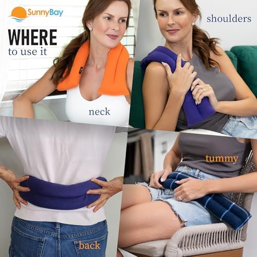SunnyBay Microwavable Heating Pad, Neck and Shoulder Wrap, 26x4 inch, Ocean - Image 5