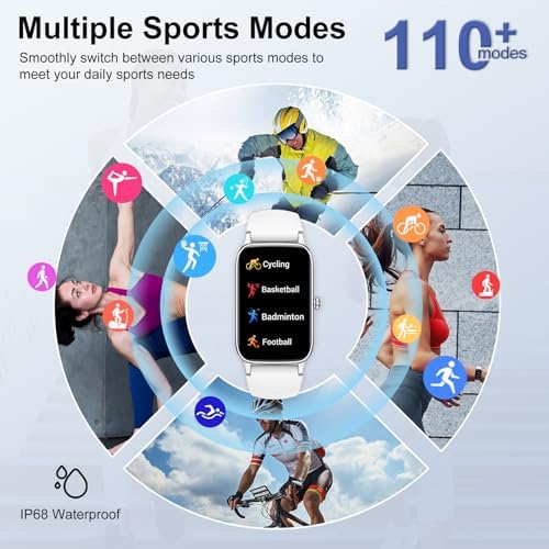 Jugeman Smart Watch for Men Women, 1.57" Smartwatch (Answer/Make Call), 2026 New Fitness Tracker with 110+Sport Modes, Heart Rate/Sleep Monitor, IP68 Waterproof, Smartwatches for Android iOS White - Image 4