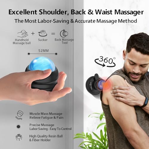 Massage Ball Deep Tissue 2 in 1 Mountable Muscle Massage Roller for Pain Relief, Trigger Point ，Relieve Fascia Muscle Knot and Joint Pain Relax Full Body - Image 4