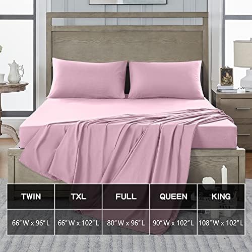 FreshCulture Queen Flat Sheet - Hotel Quality Queen Flat Sheet Only - Brushed Microfiber Top Sheet - Ultra Soft & Breathable - Wrinkle-Free - Easy Care - Single Flat Sheet (Queen, Dusty Pink) - Image 5