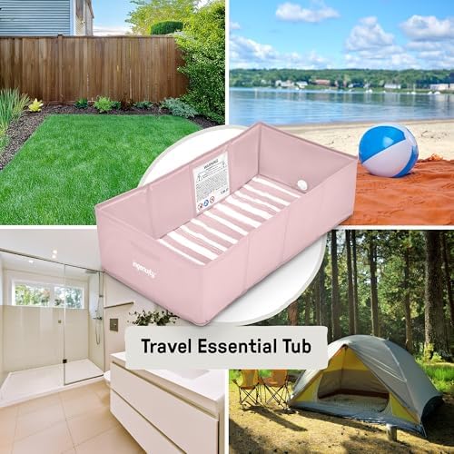 Ingenuity Tuckaway Toddler Folding Tub, Converts Shower to Tub, Folds to Store, Easy to Clean, No Assembly Required, Portable Baby Bathtub for Travel, 12M-5Y, Pink - Image 5