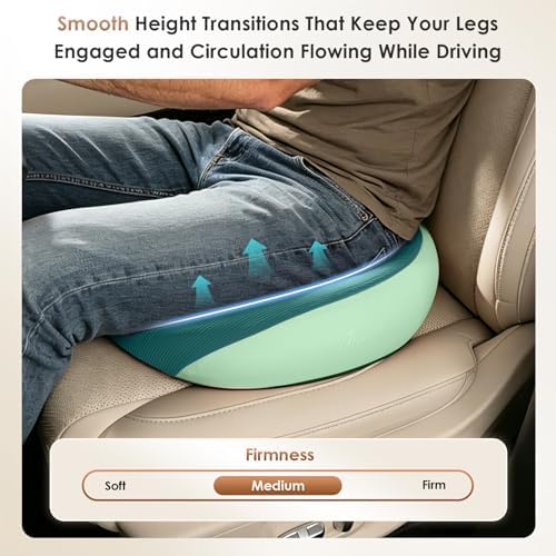 FLORICH Large Car Seat Cushion for Long Sitting, Ergonomic Memory Foam Driving Seat Cushion for Back & Sciatica Pain Relief, Non-Slip Washable Seat Cushion for Car, Driver, Office-Green - Image 6