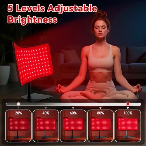 Red Light Therapy for Face & Body, 2-in-1 Red Light Panel with Belt, 660nm Red Light and 850nm Infrared Red Light Therapy Lamp, Remote Control, Adjustable Brightness & Timer for Skin Care & Relaxation - Image 6