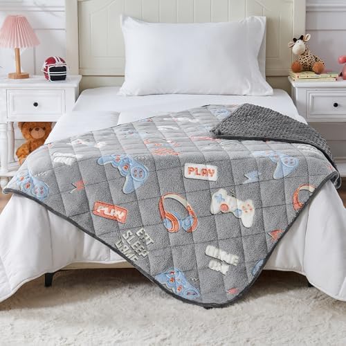 yescool Weighted Blanket 3 Pounds Weighted Lap Blanket, Glow in The Dark Gaming Heavy Blankets, Warm Minky Weighted Throw Blanket Gifts for 20-40lbs, 36"x48" - Image 6