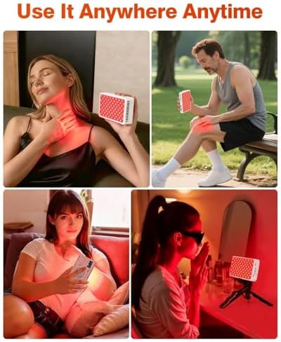 Red Light Therapy for Face and Body, Portable Red Light Therapy Panel, 660nm Red Light and 850nm Infrared Light for Pain Relief, Skin Care, Red Light for Sleep, Rechargeable and Great for Travel - Image 6