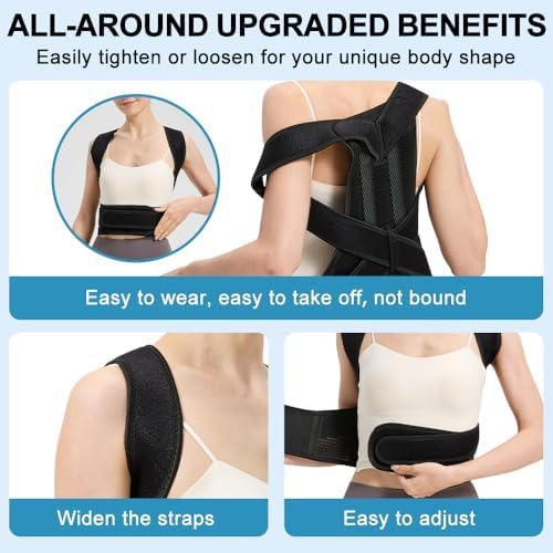 Posture Corrector for Men and Women, Adjustable Back Brace for Back, Neck and Shoulder Pain Relief, Back Support for Posture Improving Scoliosis, Hunchback, Hump, Thoracic, Spine Corrector (Medium) - Image 4