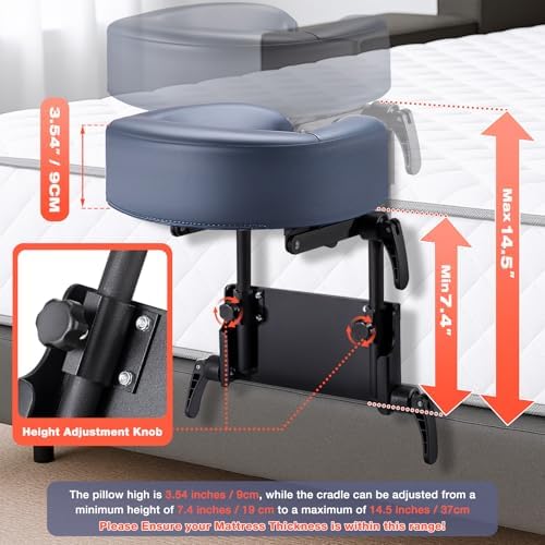 Massage Headrest for Bed Mattress Top, Adjustable Face Cradle Cushion - Image 3