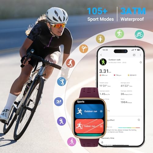 Smart Watches for Women/Men Android iPhone, [1.85" AMOLED Screen] Smartwatch Fitness Tracker 3ATM Waterproof with Bluetooth Calls, AI Control, Heart Rate/SpO2/Sleep Monitor, 7 Days Battery - Image 4
