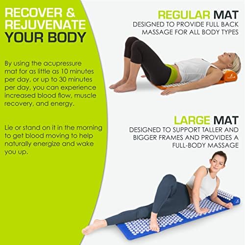 ProsourceFit Acupressure Mat and Pillow Set for Back/Neck Pain Relief and Muscle Relaxation, Orange - Image 5