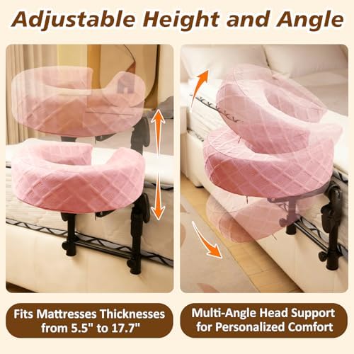 Massage Headrest for Bed with 2 Pack of Covers, Home Mattress Top Massage Kit, Adjustable Face Cradle for Professional and Home Use, Portable Face Down Head Holder Fits All Mattresses - Image 3