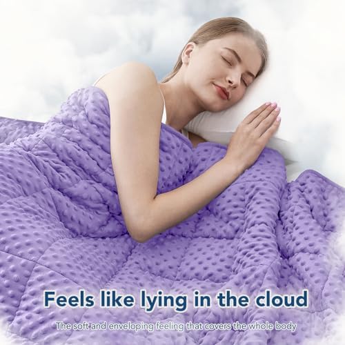 Topcee Weighted Blanket for Adults (15lbs 60"x80"), Minky Dots Heavy Blanket for Woman, Man Sleeping, Soft, Cozy and Cooling Weighted Throw Blankets, Machine Washable, Purple - Image 4
