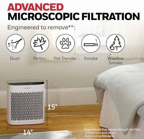 Honeywell HEPA Air Purifier for Home and Small-Medium 938 Ft² Rooms, White - Image 3