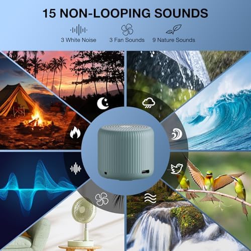 White Noise Machine Baby Portable Sound Machine,LEICEX Travel Sound Machine,15 Non-Looping Sound Timer and Memory Play, Mini White Noise Machine for Sleeping Office Travel （Slate） - Image 3