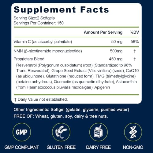 NMN Supplement Complex 1000mg Per Serving, 300 Softgels - Image 2