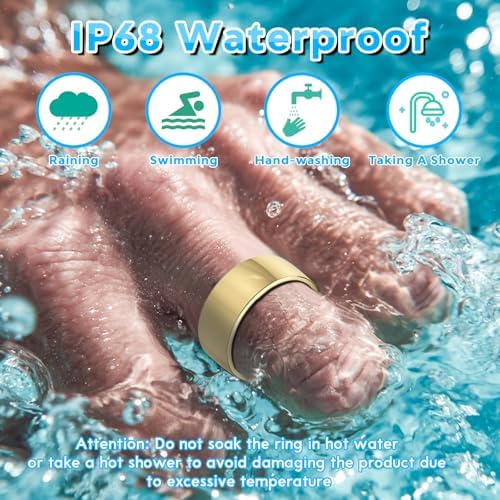 Smart Health Ring,Fitness Rings Tracker with Blood Pressure Monitor Heart Rate Blood Oxygen Sleep Monitor IP68 Waterproof Step Counter Calorie Tracker Health Rings for Women Men Android iOS Phones - Image 7