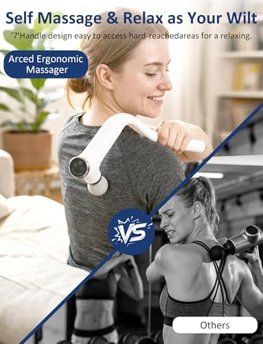 GDLKPS Massage Gun Deep Tissue,Ergonomic Extension 2-in-1 Detachable Handle Back Massager.Handheld Electric Percussion Muscle Massager for Shoulder, Thigh, Waist & Neck。 - Image 2