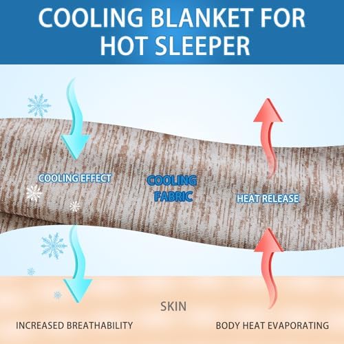 CHOSHOME Cooling Blanket for Hot Sleepers Lightweight Summer Cold Thin Blankets for Sleeping, Hot Flashes Night Sweats, Soft Blanket for Bed, Twin XL Size, Brown - Image 3