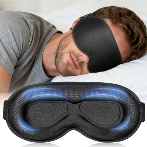 FACEMOON Blackout Weighted Eye Mask, 3D Sleep Mask for Men, Travel Gadgets by FACEMOON