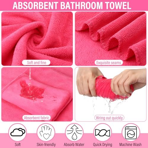 FillTouch 12 Set/ 24 Pcs 15L Foldable Foot Soaking Tub Kit Portable Foot Bath Tub for Soaking Feet with Towel and Storage Bag Soak Spa Bucket for Travel Camping (Rose Red) - Image 4