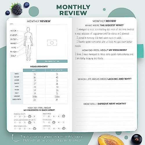 Clever Fox Wellness Planner & Food Journal Small Turquoise - Image 6