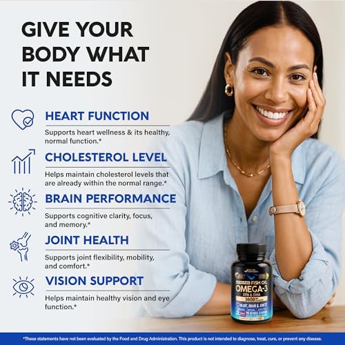 Omega 3 Fish Oil 3600 mg - Omega 3 Supplement for Men & Women - 90 Softgels - Image 3
