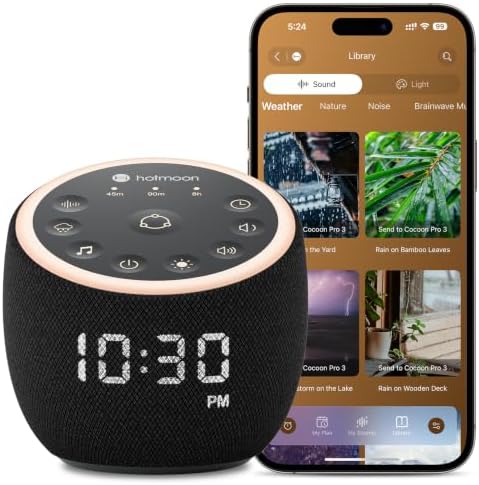 Hotmoon Smart Sound Machine for Sleep, Cocoon Pro 3, 117 Sounds, Plug in by Hotmoon
