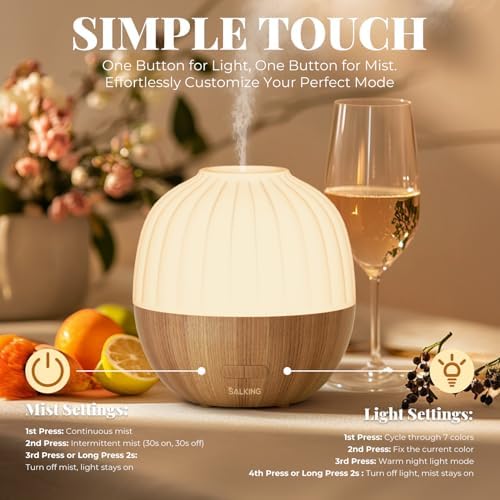 SALKING Essential Oil Diffuser for Home, 300ml Aromatherapy Diffuser Quiet - Image 4