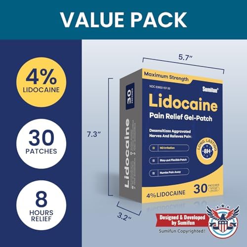 Sumifun 4% Lidocaine Pain Relief Patches 30 Count(Pack of 1) - Image 5