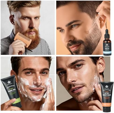 14 Pcs Bath & Body Gift Set for Men, Father's Day Gifts, Beard Grooming, Home Spa & Self Care Gift Basket, Shave Gel, Leather Bag, Christmas, Birthday, Anniversary, Dad, Husband, Boyfriend - Image 4