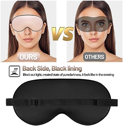 Silk Sleep Mask, Blackout Eye Mask for Sleeping with Adjustable Strap - Image 4