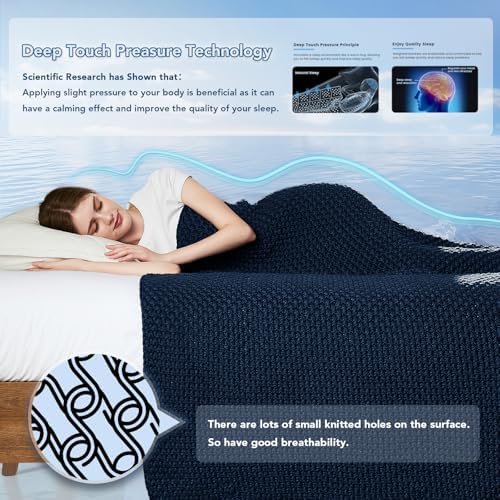 Topcee Knitted Weighted Blanket - 50"x60" 5lbs Cooling Chunky Knit Heavy Blanket for Adults Cable Yarn Knit Decorative No Beads Soft, Cozy and Cooling Weighted Throw Blankets Machine Washable - Image 3