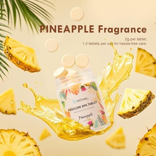 NOVAL Pedicure Spa Tablet - Fast Dissolving, Gentle & Portable Foot Soak for Softening Calluses & Hydrating Skin, Tiny Travel Size, Pineapple Scent - Image 2