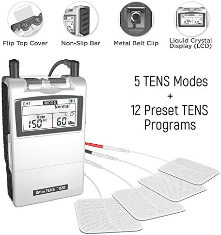 iStim Tens Unit Stimulator Machine - EV820 with 8 Electrodes Japanese Gel for Pain Management, Back Pain and Rehabilitation - Image 2