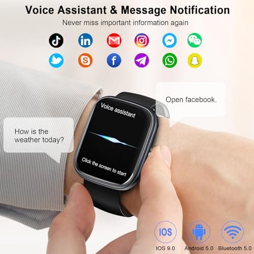 Smart Watch (Answer/Make Calls), 1.91"HD Smartwatch for Men Women Heart Rate/Sleep Monitor/Pedometer/Calories, New Fitness Watch with 113+ Sport Modes, Running Watch IP68 Waterproof for Android iOS - Image 3