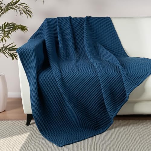 Exclusivo Mezcla 100% Cotton Oversized Waffle Throw Blanket for Couch Sofa - Image 4