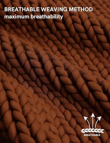 YnM Chunky Throw Blanket, Medium-Weight, Hand Knitted, Skin Friendly, Ventilated and Breathable, Machine Washable, Home Décor Piece for Couch, Sofa and Bed (Brown, 60x80 Inch) - Image 4