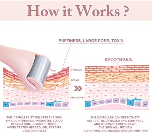 MAANGE Ice Roller for Face 1 Piece Stainless Steel Facial Roller Ice Face Roller for Puffiness,Migraine,Pain Relief and Skin Care (Pink) - Image 4