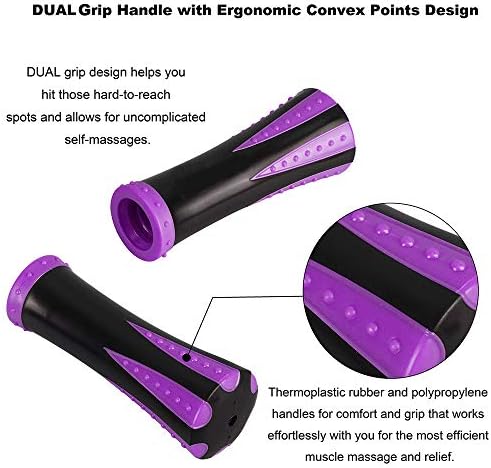 YANSYI Professional 9-Roller Deep Tissue Massage Stick - Portable Muscle Recovery Roller for Athletes, Relieves Post-Workout Soreness & Leg/Back Pain - Portable Physio Tool (Purple) - Image 4