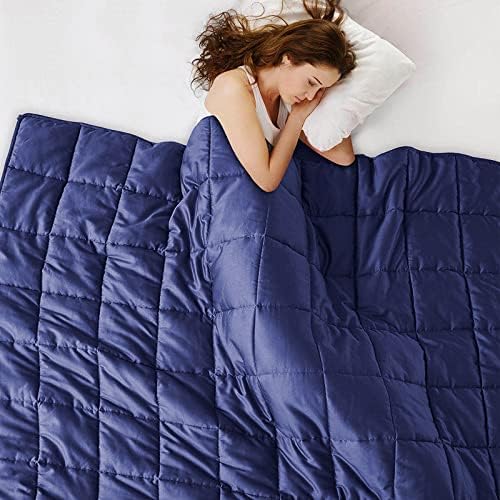 L'AGRATY King Size Weighted Blanket for Adults 30lbs, 88"x104" Cooling Heavy Blanket Microfiber Breathable Big Weighted Throw Blanket for Couple Summer Fall Winter, Navy - Image 4