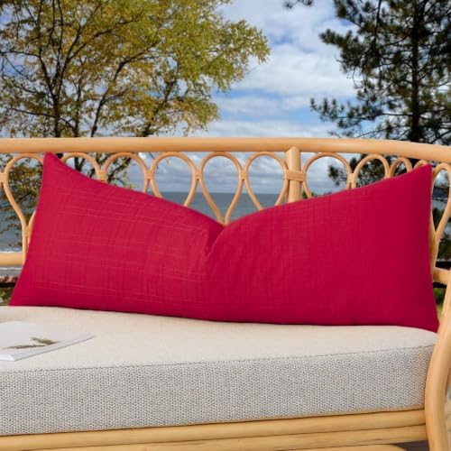 Kevin Textile Outdoor Waterproof 14”x36” Pillow Cover 1 Pack, Xmas Red by KevinTextile
