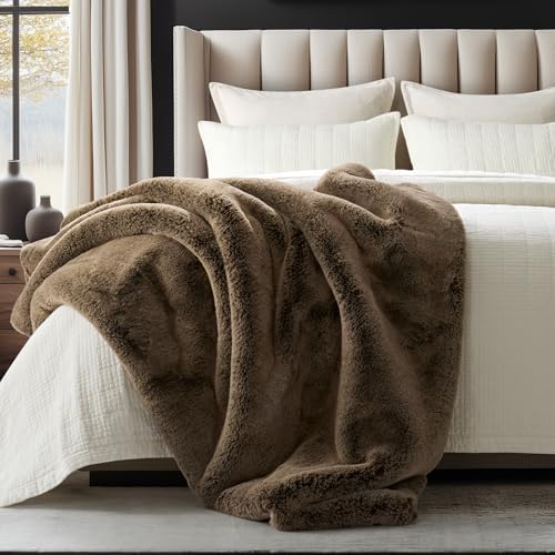 EVERGRACEHOME Faux Chinchilla Fur Throw Blanket, 60"x80", Brown Sable - Image 2